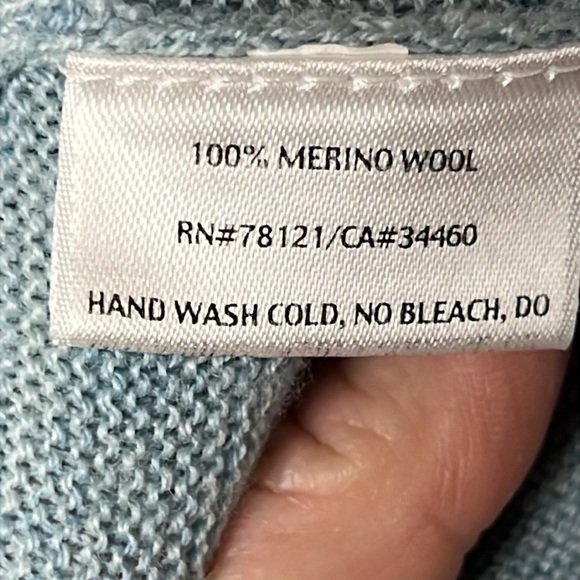 Eileen Fisher  100% ‎ Merino Wool Open Knit Cardigan Womens Sweater Lg sea foam - Picture 3 of 8